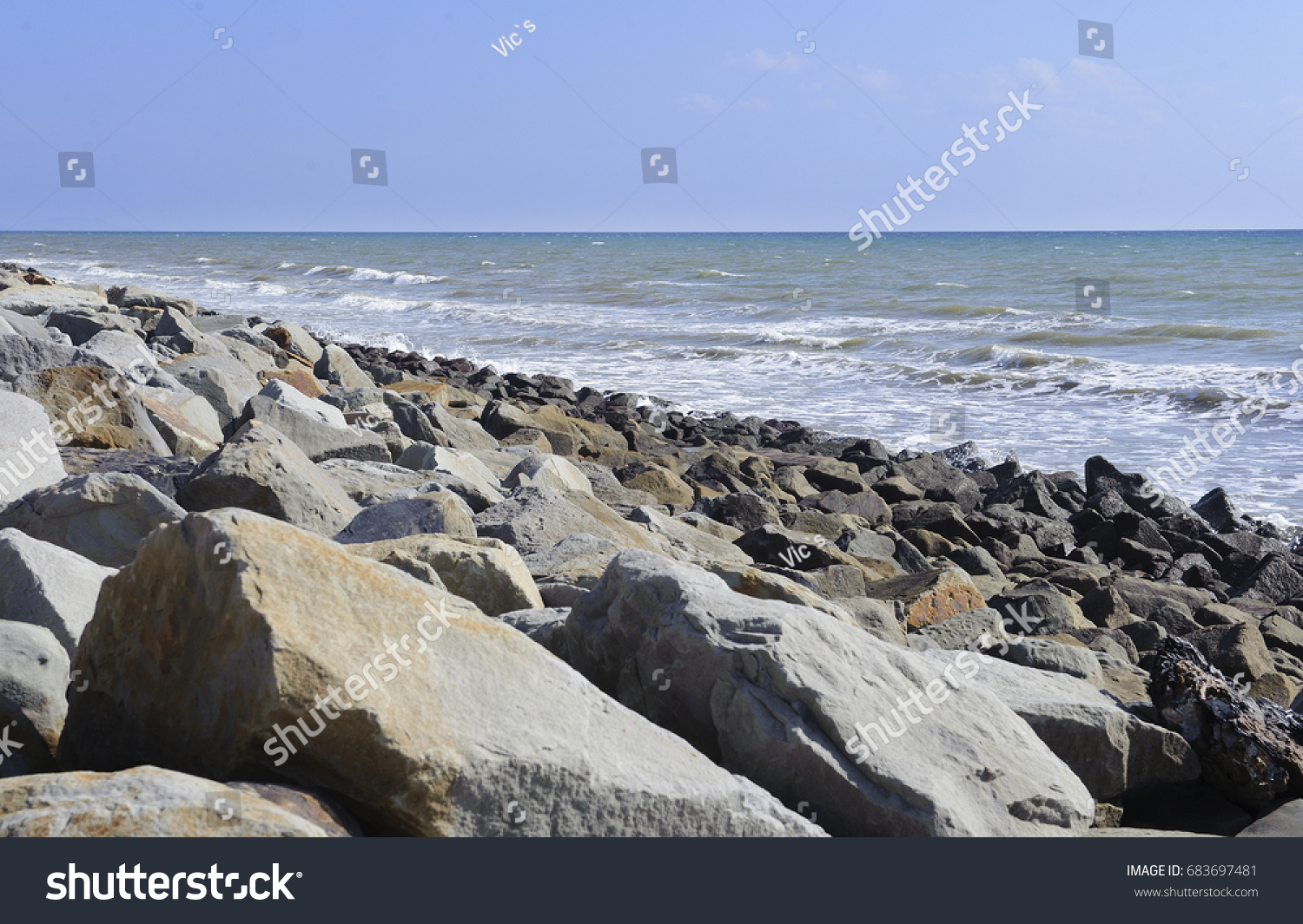 Ton Rocks Doing Sunbathing Enjoy Blue Stock Photo Edit Now 683697481