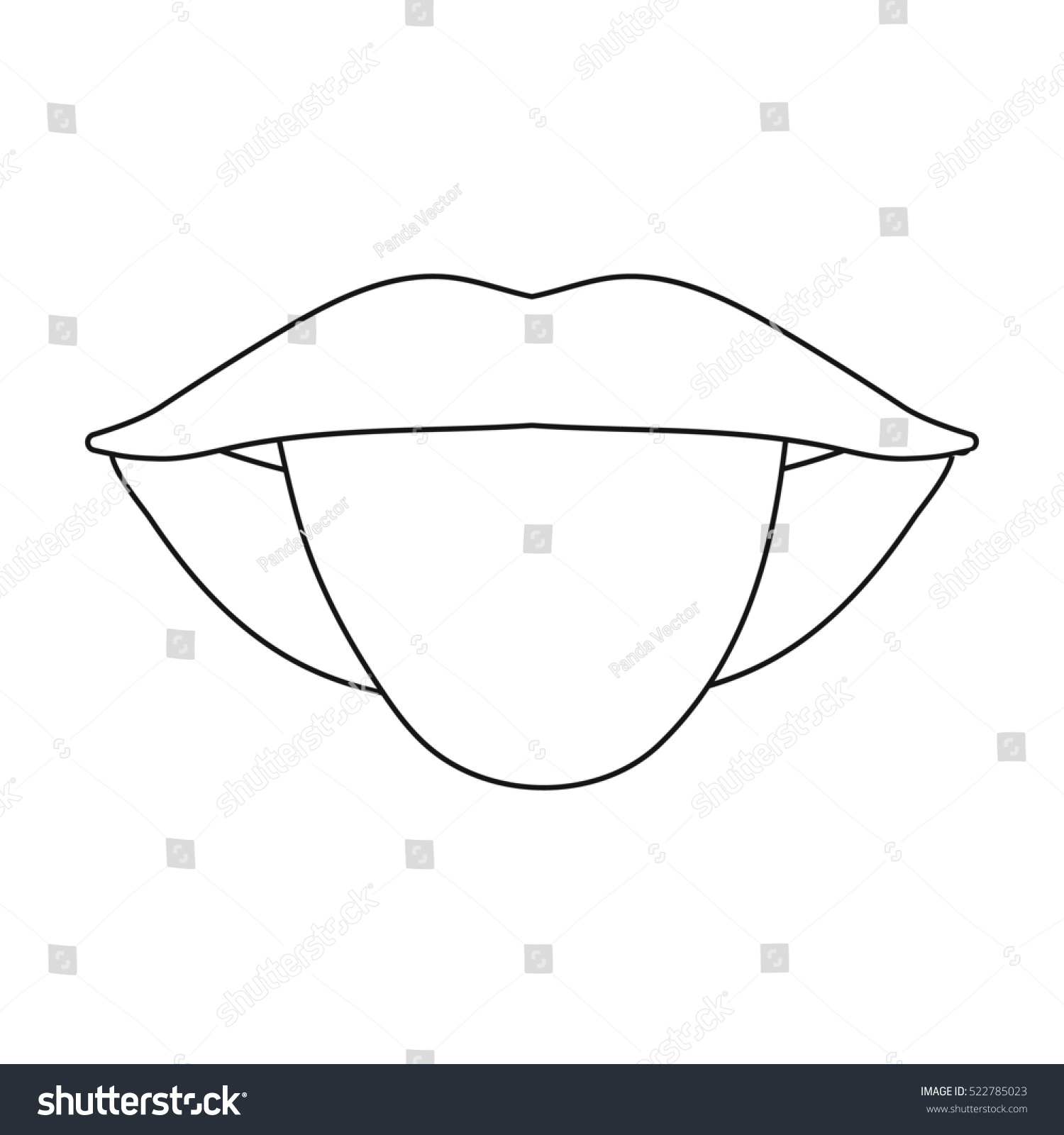 Tongue Icon Outline Style Isolated On Stock Illustration 522785023 ...