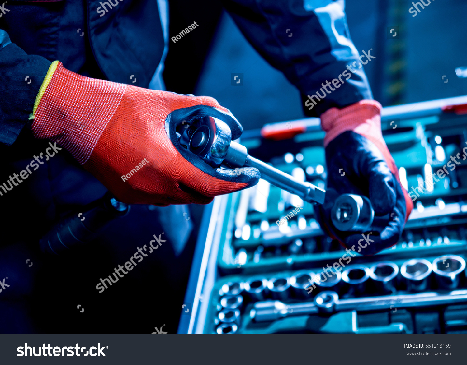 Tools In Auto Repair Service. Close Up Stock Photo 551218159 : Shutterstock - Stock Photo Tools In Auto Repair Service Close Up 551218159
