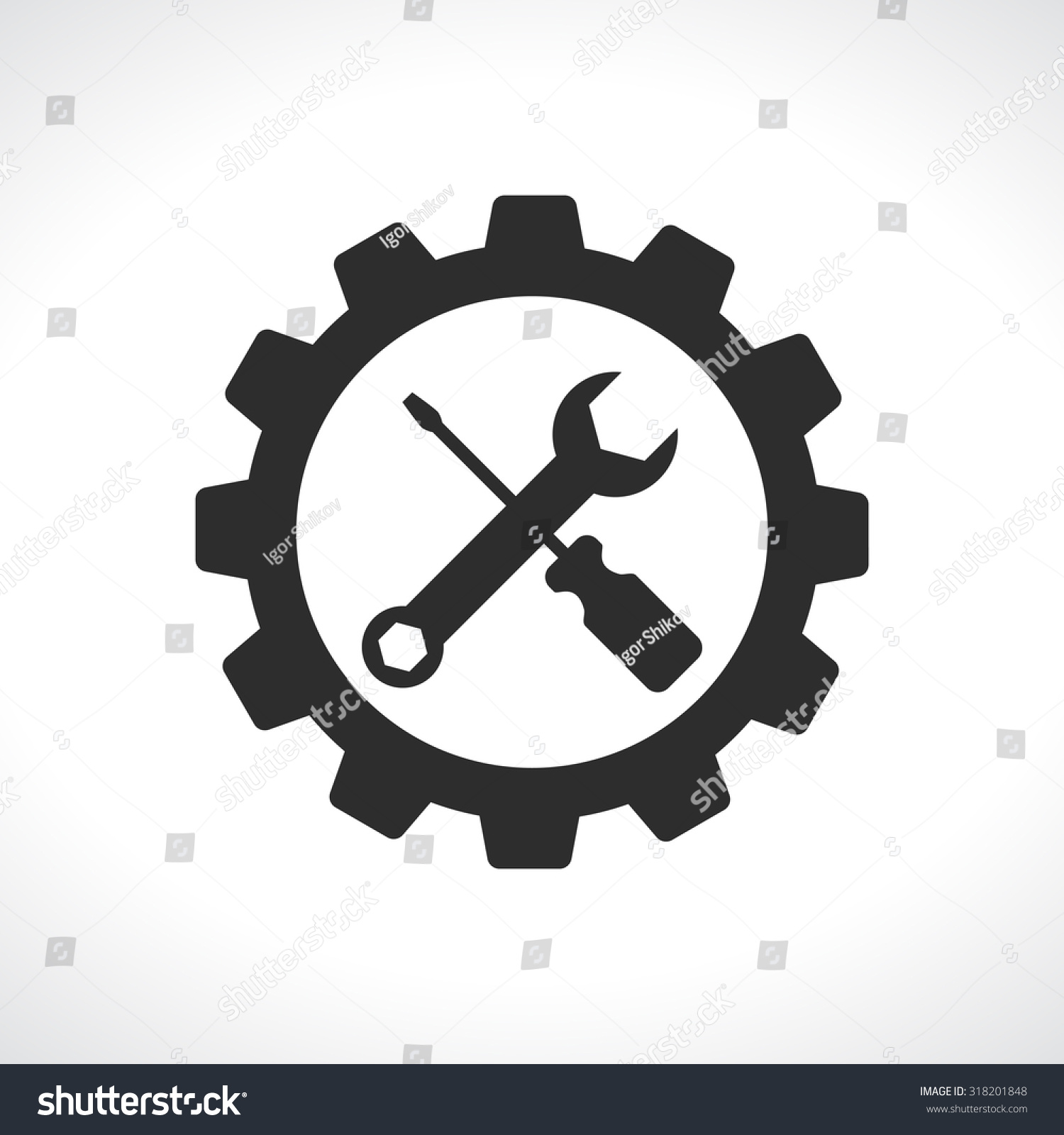 Tools With Gear Service Icon Stock Photo 318201848 : Shutterstock