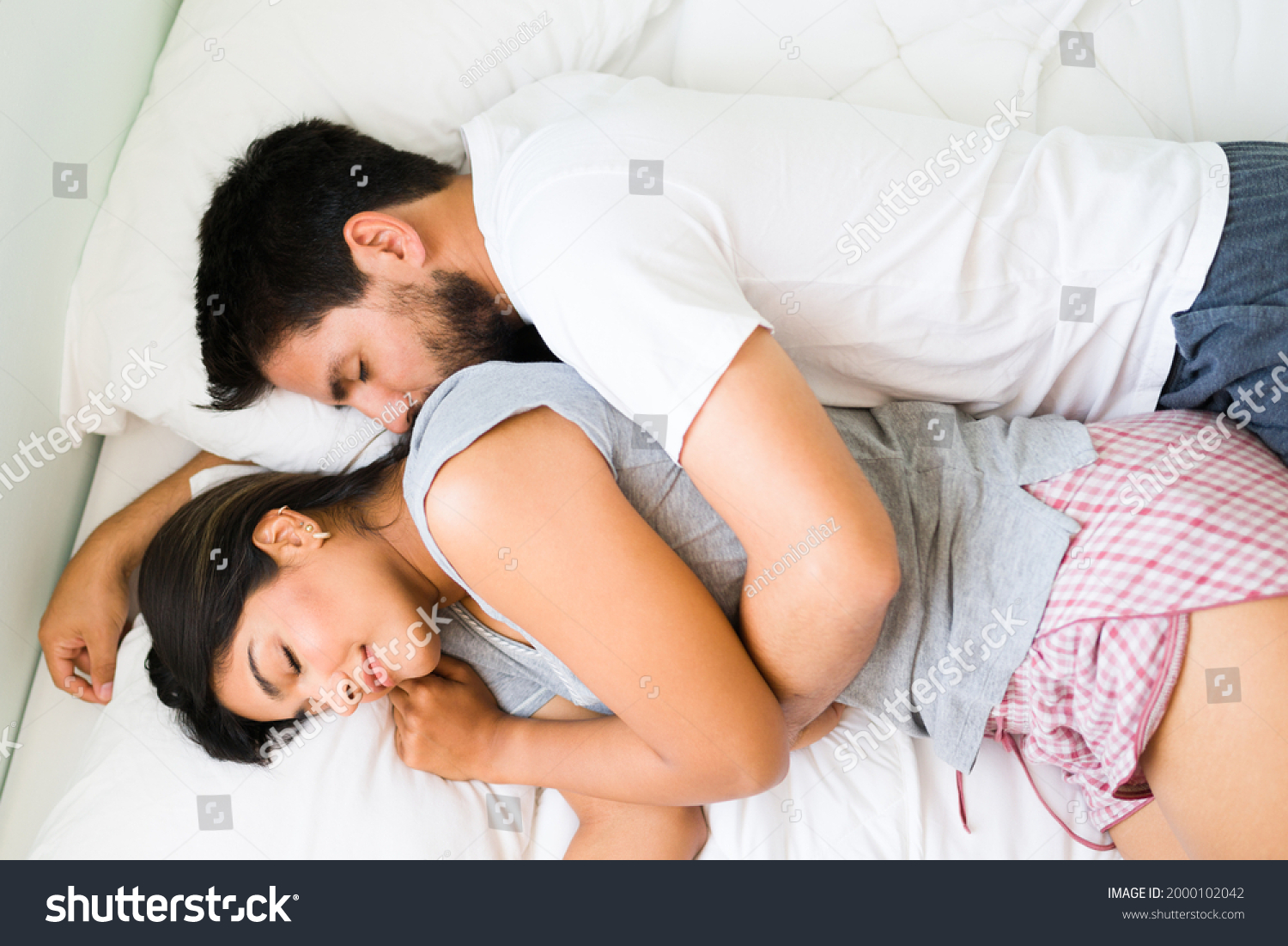 With girlfriend spooning Spooning: The
