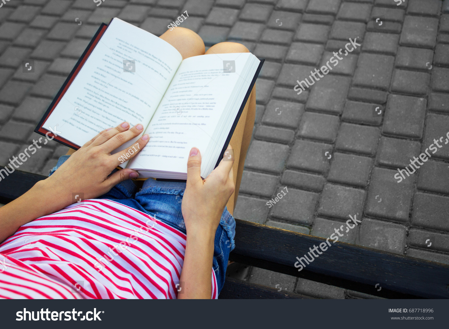 Top View Young Girl Reading Book Stock Photo 687718996 | Shutterstock