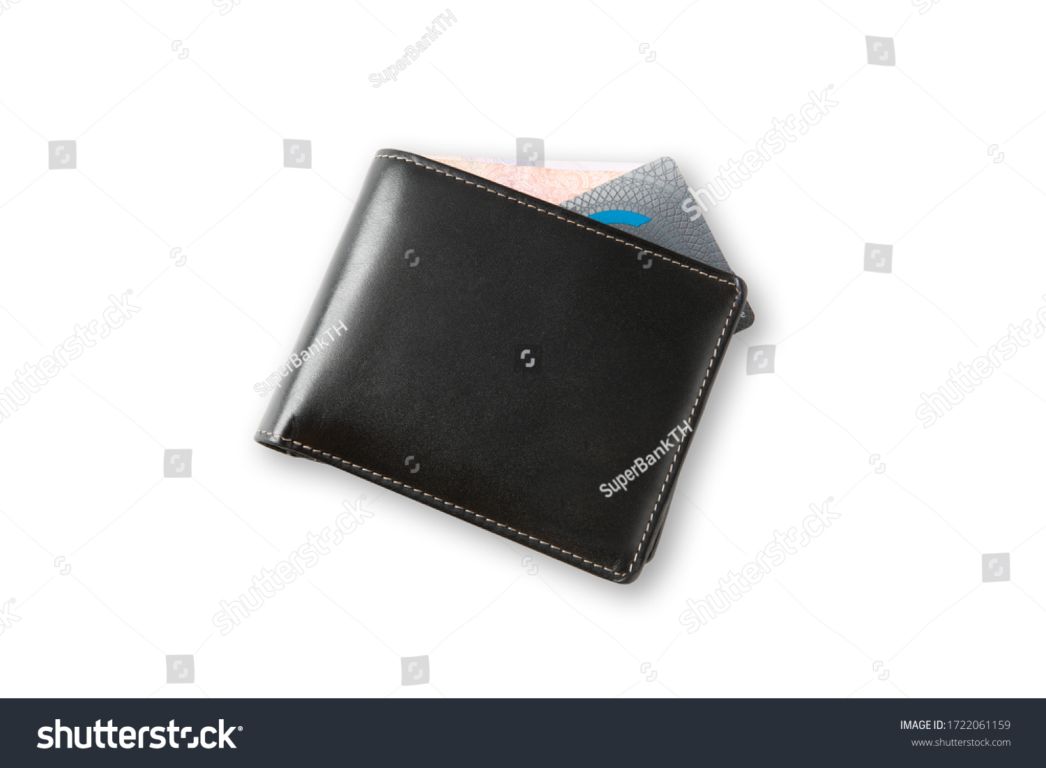 Top View Closed Black Genuine Leather Stock Photo 1722061159 | Shutterstock