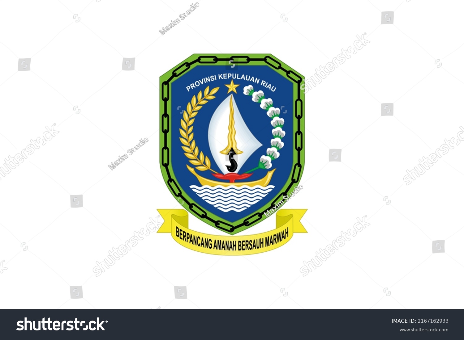 Top View Flag Riau Islands Indonesia Stock Illustration 2167162933 ...