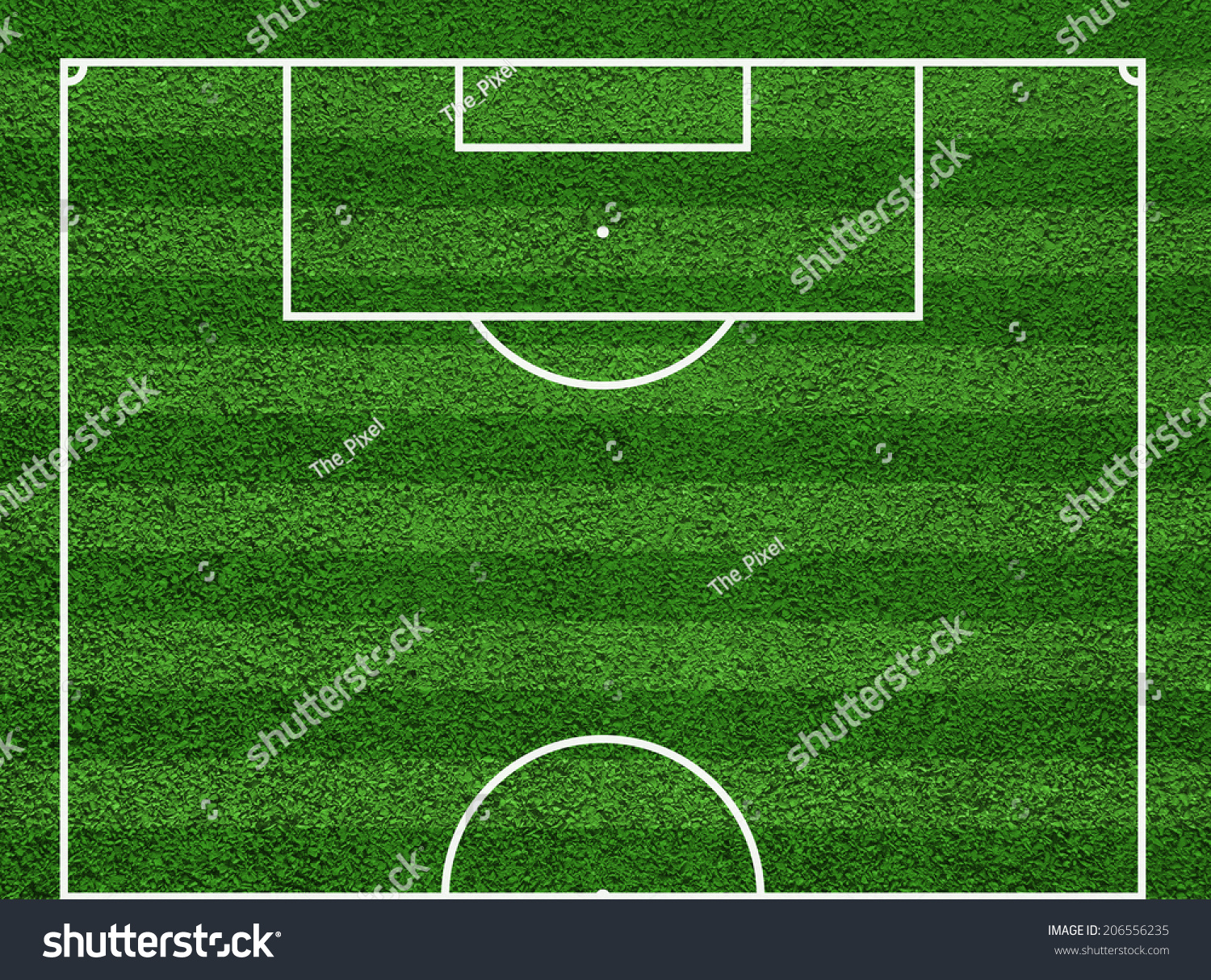 Top View Half Soccer Field Football ภาพประกอบสต็อก 206556235 Shutterstock