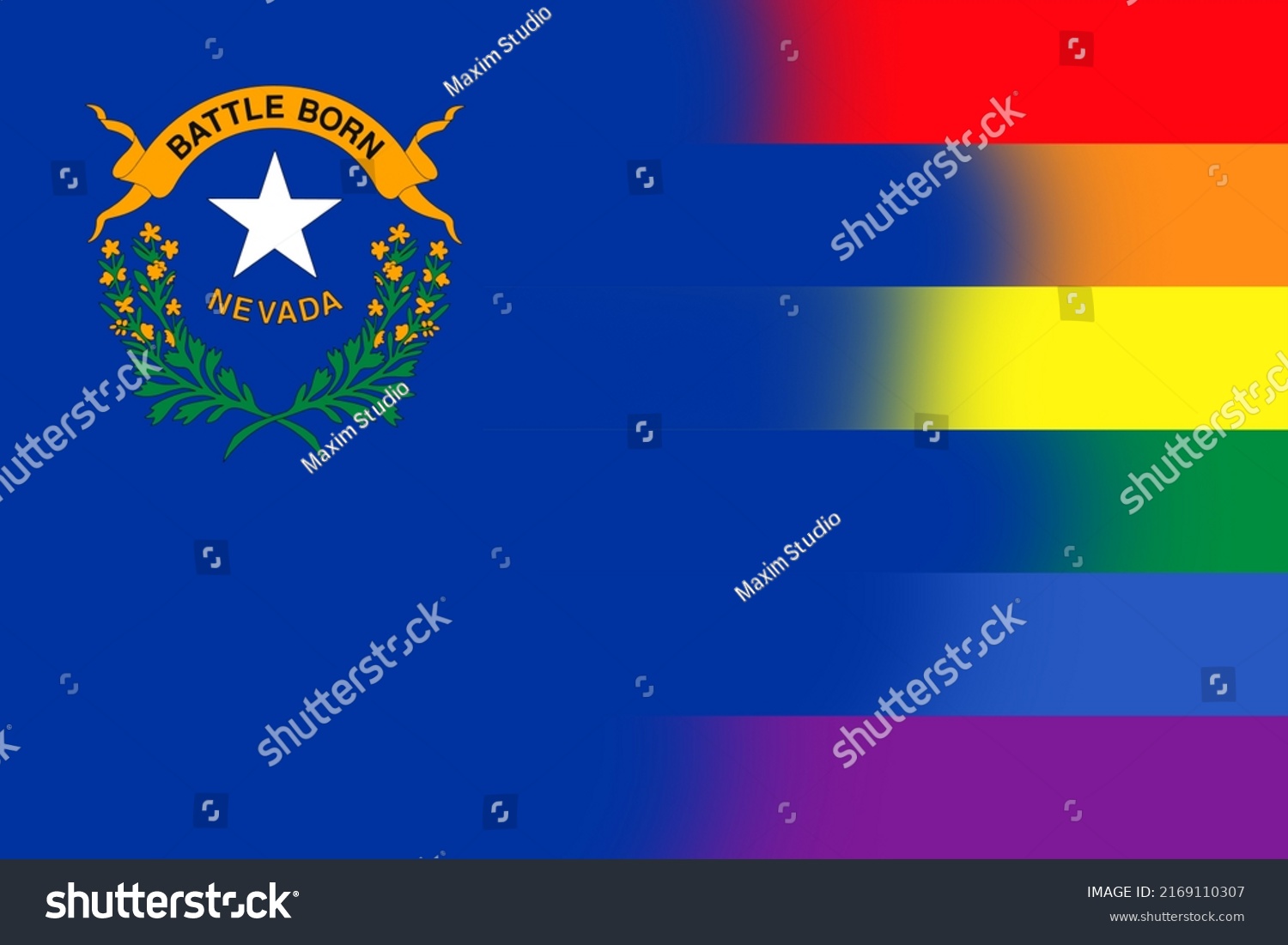 Top View State Lgbt Flag Nevada Stock Illustration 2169110307 Shutterstock 1117