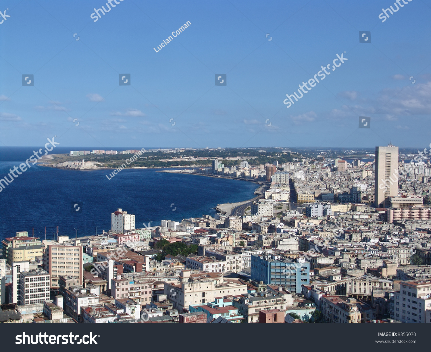 Top View Of The Sea Shore In Havana Cuba. Stock Photo 8355070 ...