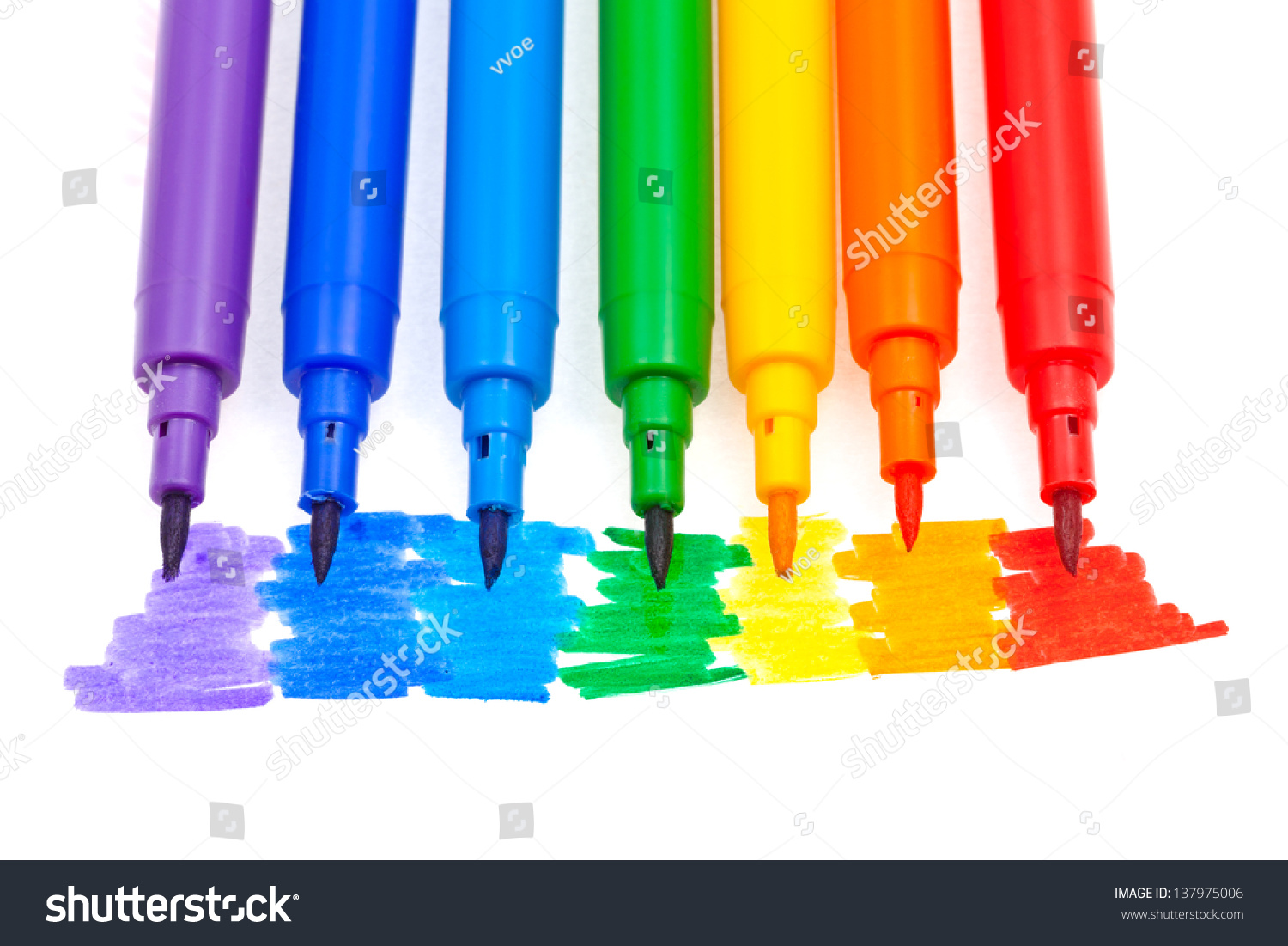 Top View Tips Rainbow Color Felt Stock Photo 137975006 - Shutterstock