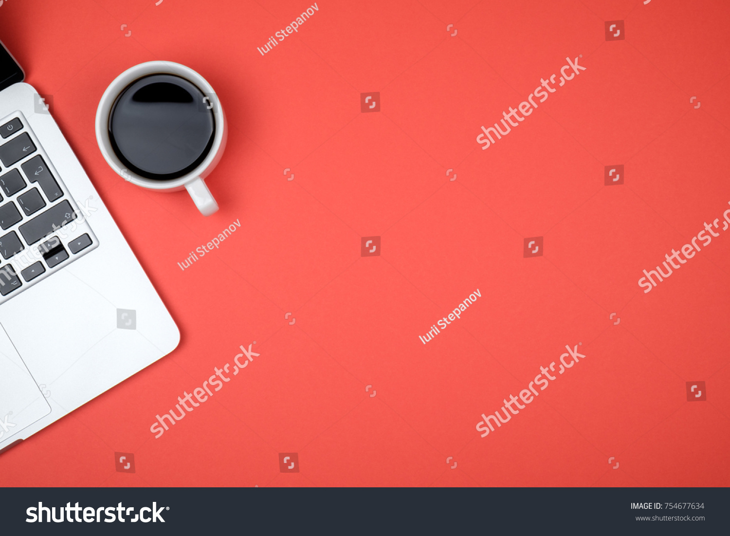 Top View Workspace Laptop Cup Coffee Stock Photo (Edit Now) 754677634