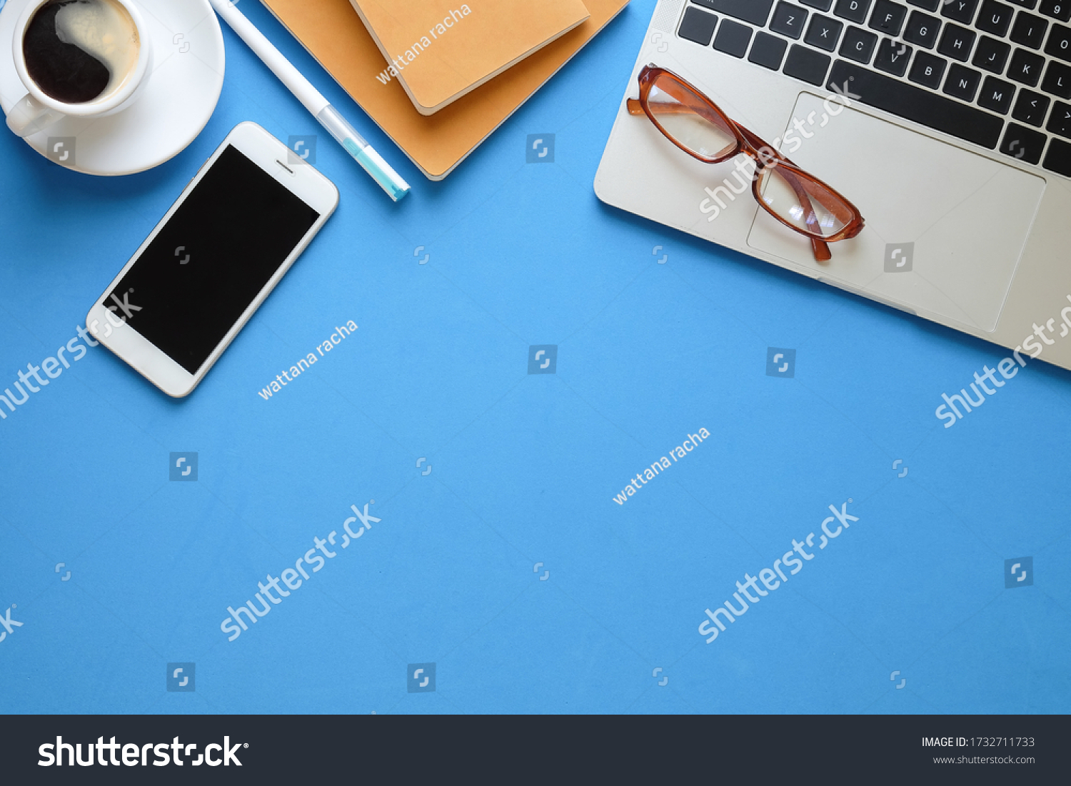 Top View Office Desk Table Blank Stock Photo 1732711733 | Shutterstock