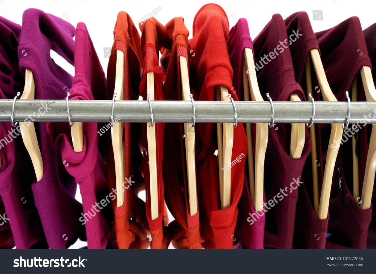 stock photo top view rack colorful shirts 101972056