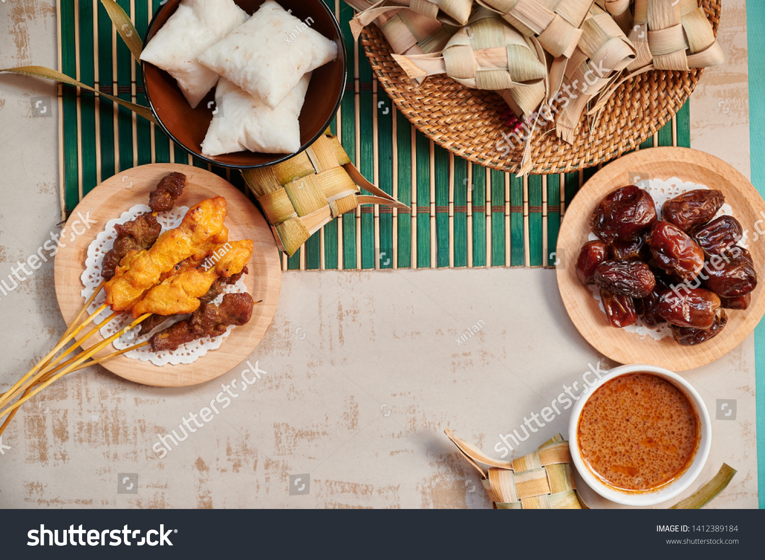 Top View Traditional Malay Food During Stock Photo 1412389184