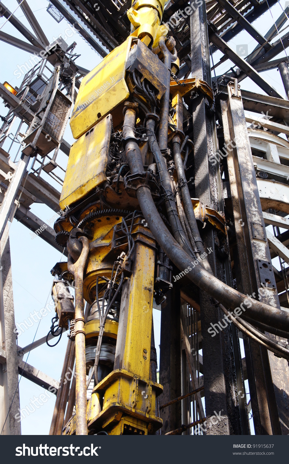 Topdrive Attached Dolly Track Oil Drilling Stock Photo 91915637 ...