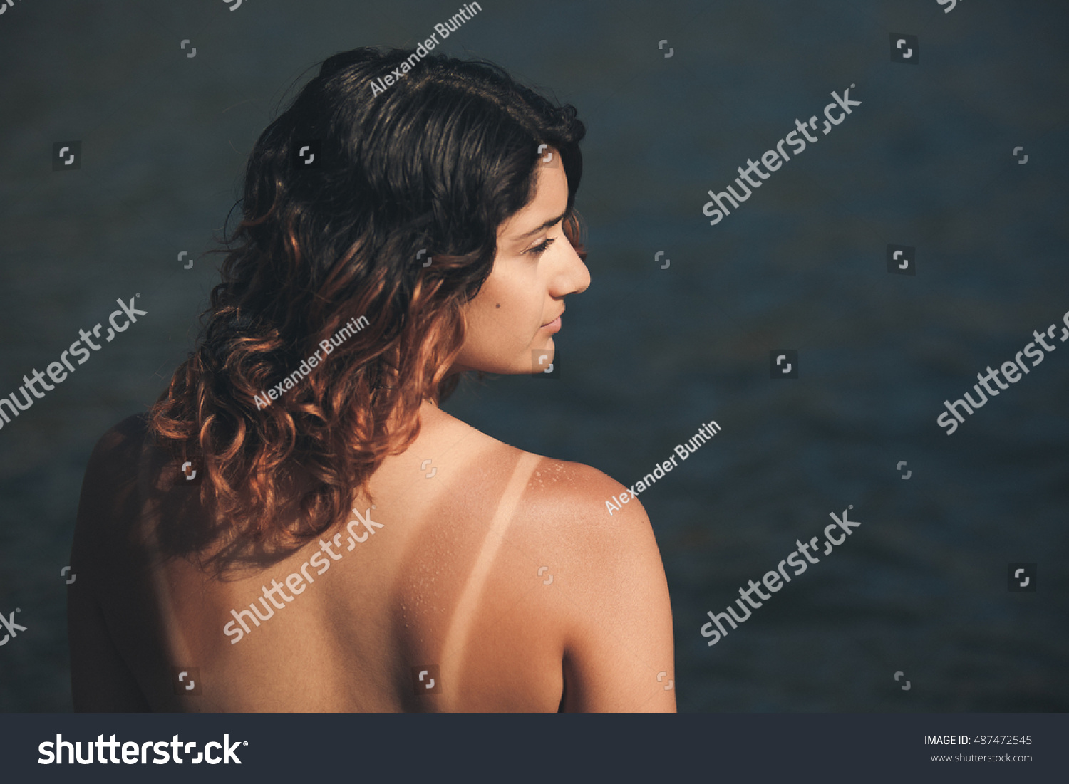 Topless Bikini Model Woman Tan Lines Stock Photo Shutterstock