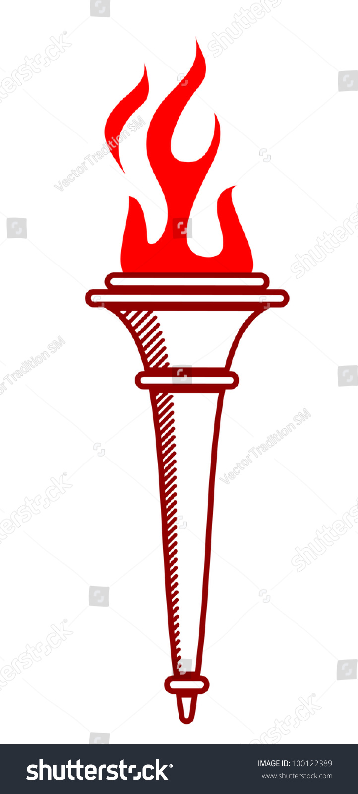Torch With Fire Flames. Vector Version Also Available In Gallery ...