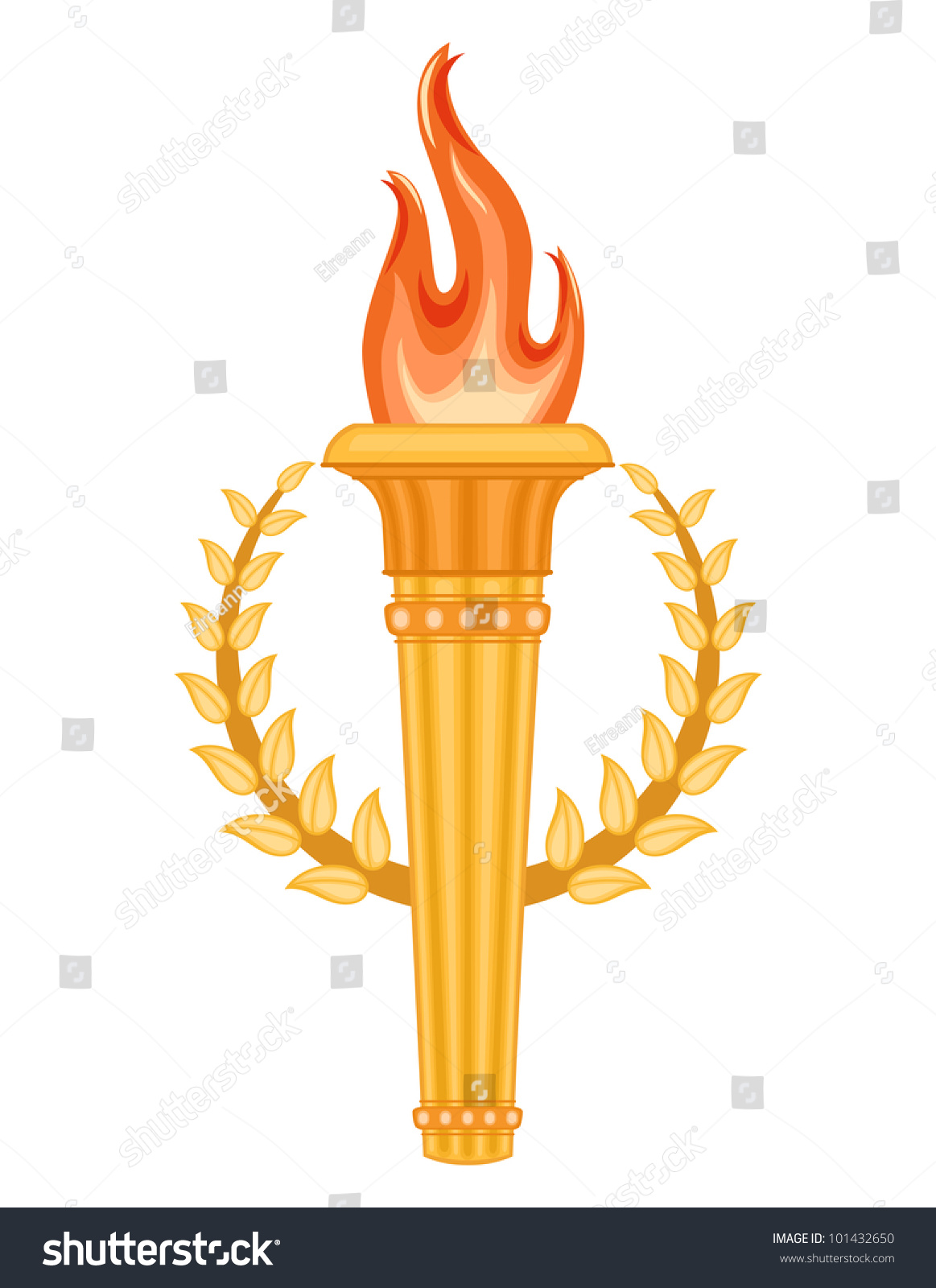 Torch With Golden Crown Of Laurels Stock Photo 101432650 : Shutterstock