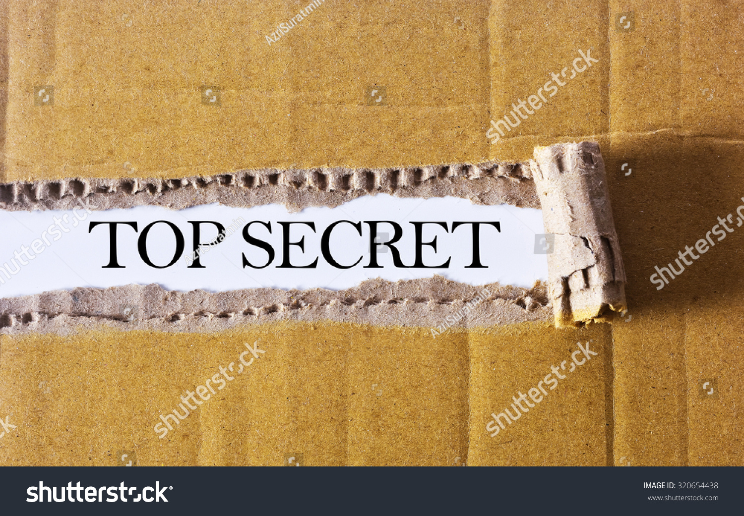 Torn Paper Box Word Top Secret Stock Photo 320654438 