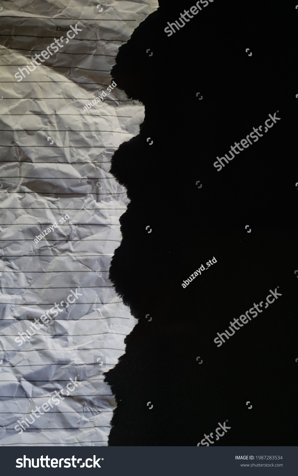 Torn Paper Dull Texture Dark Background Foto Stok 1987283534 Shutterstock