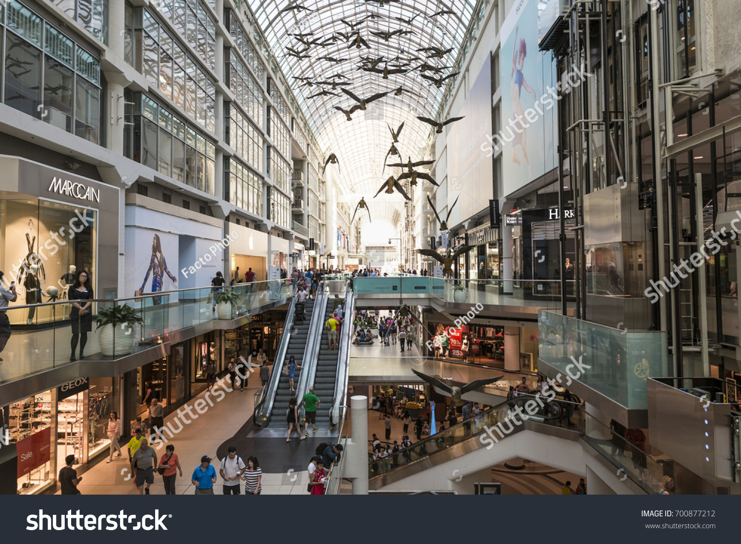 Toronto Eaton Centre Images Stock Photos Vectors Shutterstock   Stock Photo Toronto Canada July The Eaton Center Shopping Mall S Stunning Multi Level Architecture 700877212 