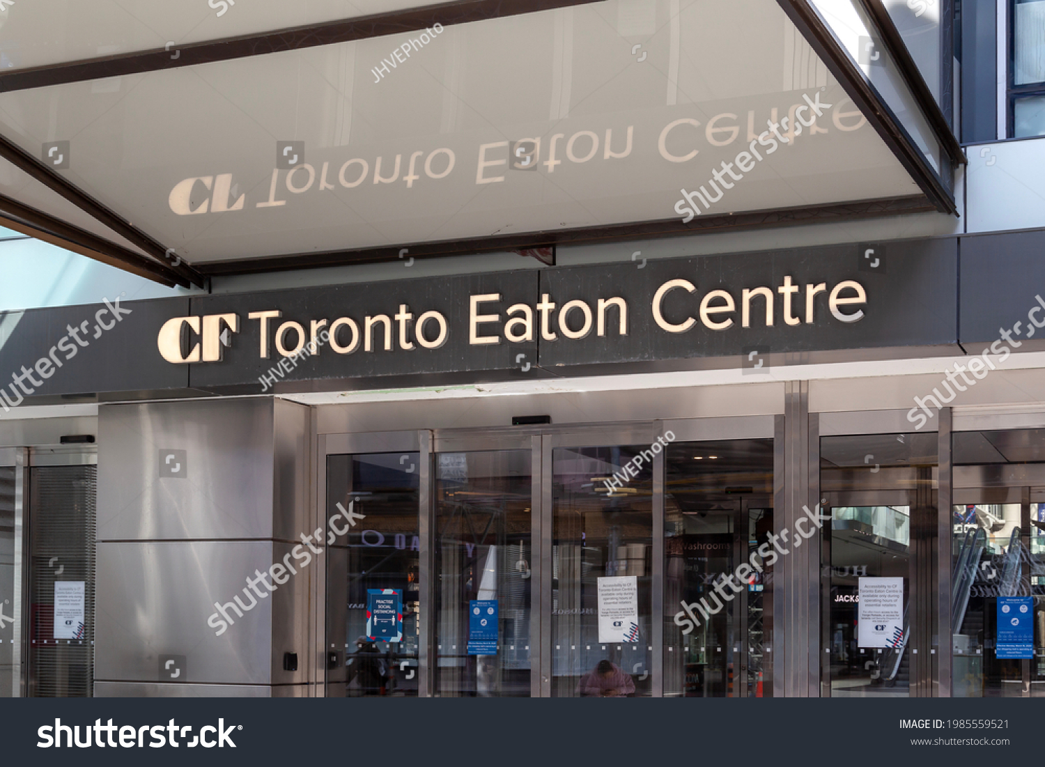 53 Cf Toronto Eaton Centre Images Stock Photos Vectors Shutterstock   Stock Photo Toronto Canada May The Entrance To Toronto Eaton Centre In Toronto Canada The 1985559521 