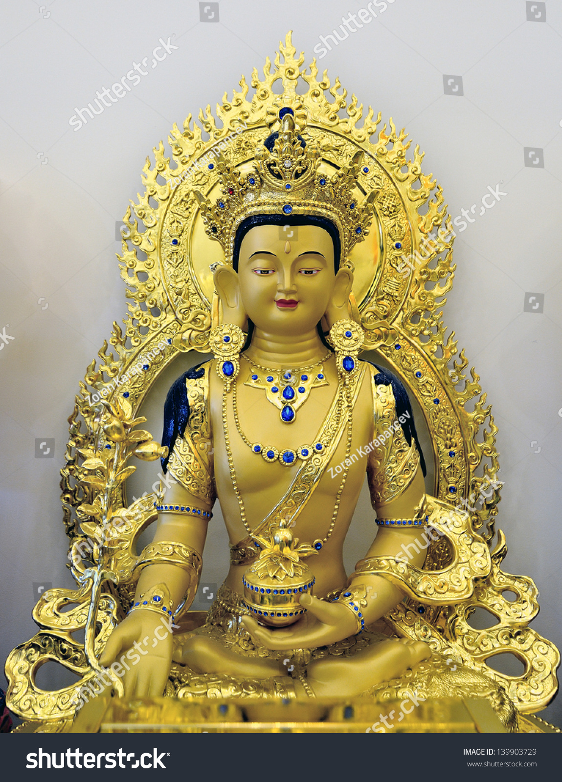 TorontoMay 26 Gold Plated Medicine Buddha Statue In The Newly Opened
