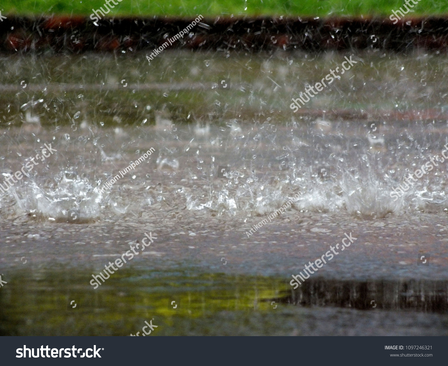 Torrential Rain Asia Stock Photo Edit Now 1097246321