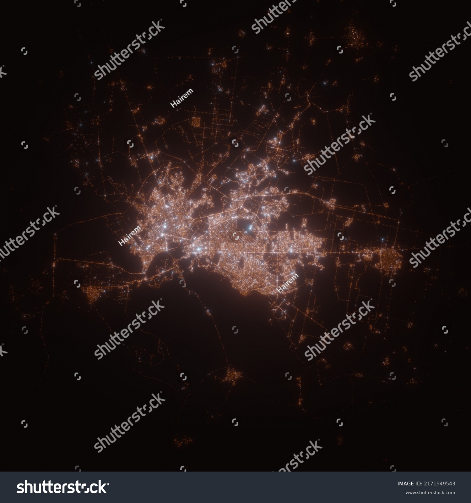 Torreon Mexico Street Lights Map Satellite Stock Illustration ...