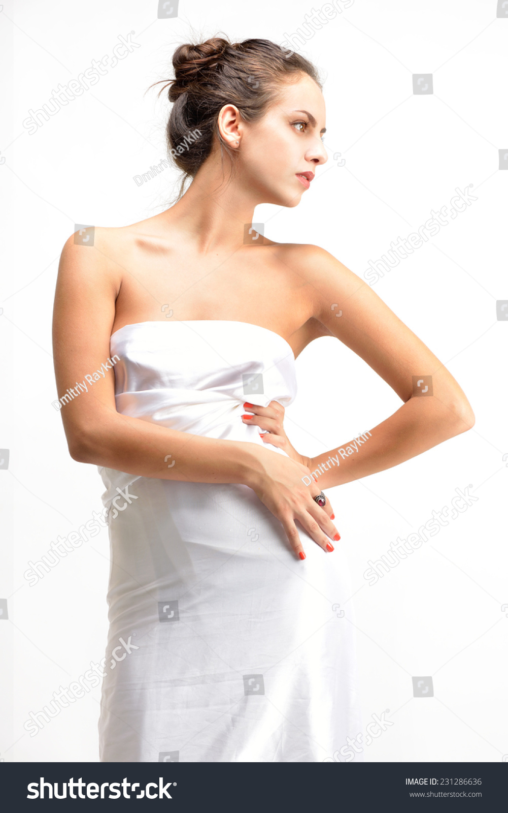 Torso Portrait Beautiful Naked Woman White Stock Photo Edit Now