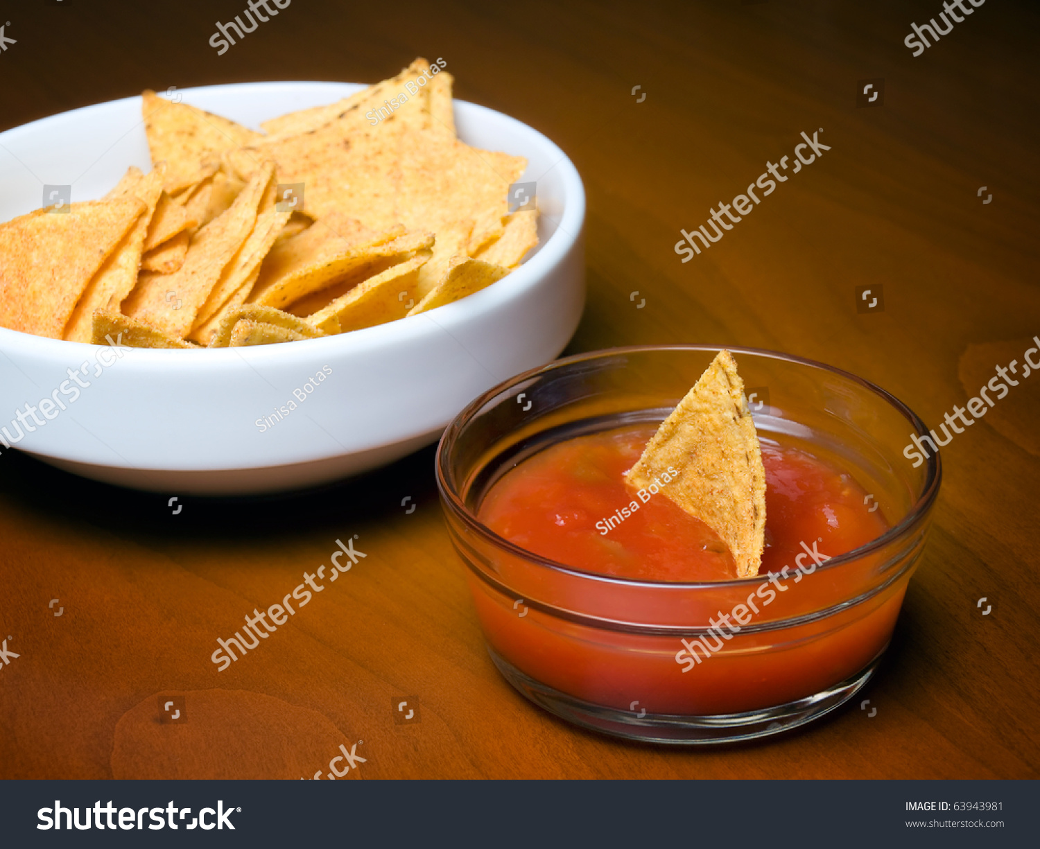 Tortilla Chips Hot Sauce On Wooden Stock Photo 63943981 - Shutterstock