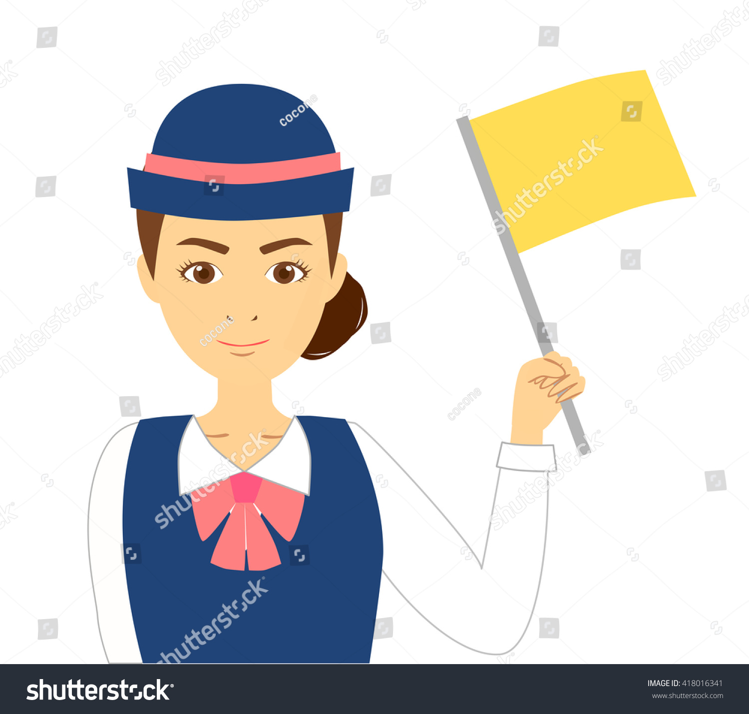 Tour Guide Woman Stock Illustration