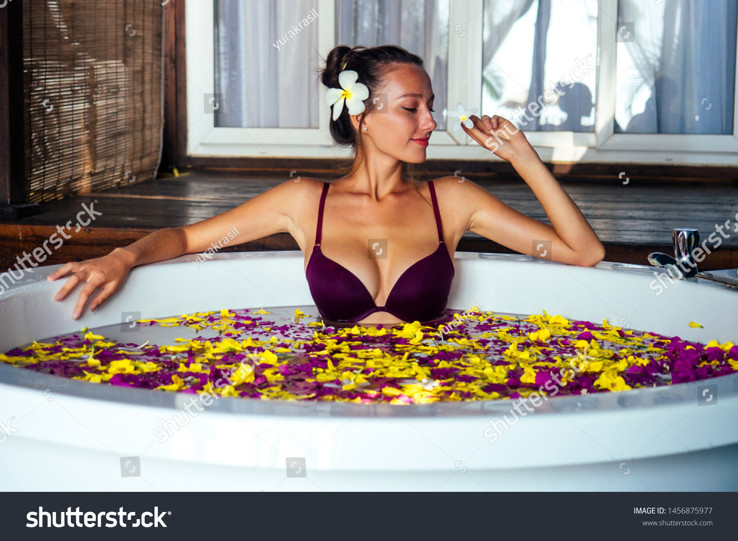 sexy girl taking bath