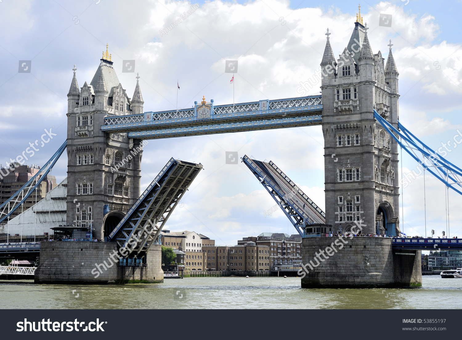 Tower Bridge London Opening Stock Photo 53855197 