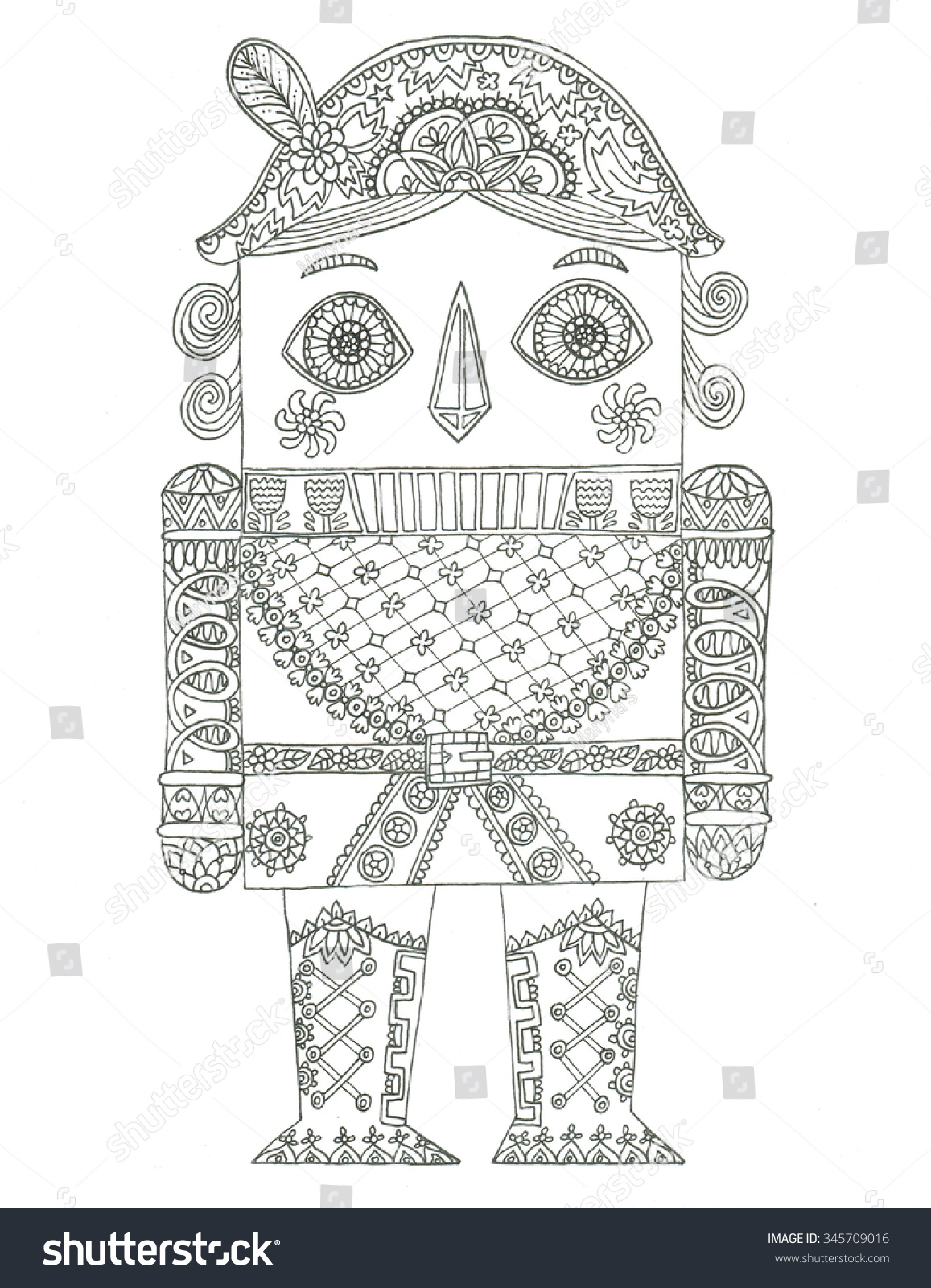 Toy Soldier Coloring Page: ilustrações stock 345709016 | Shutterstock