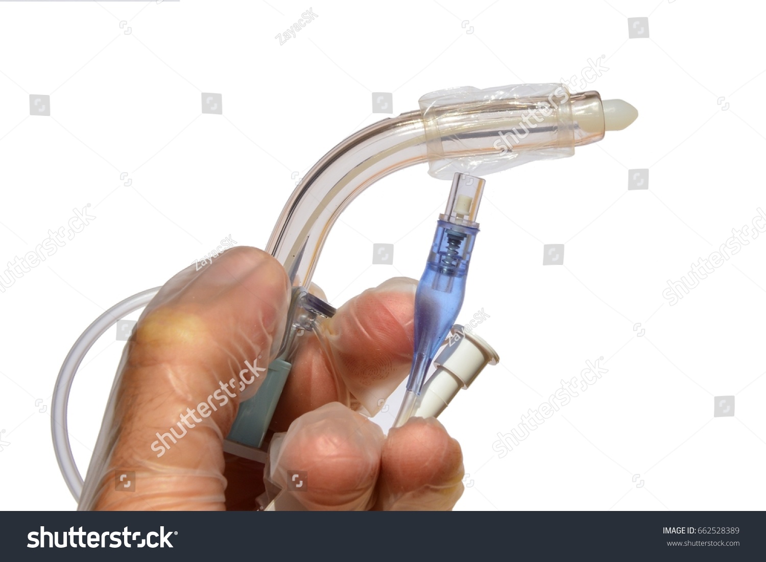 Tracheostomy Cannula White Obturator Deflated Cuff Stock Photo ...