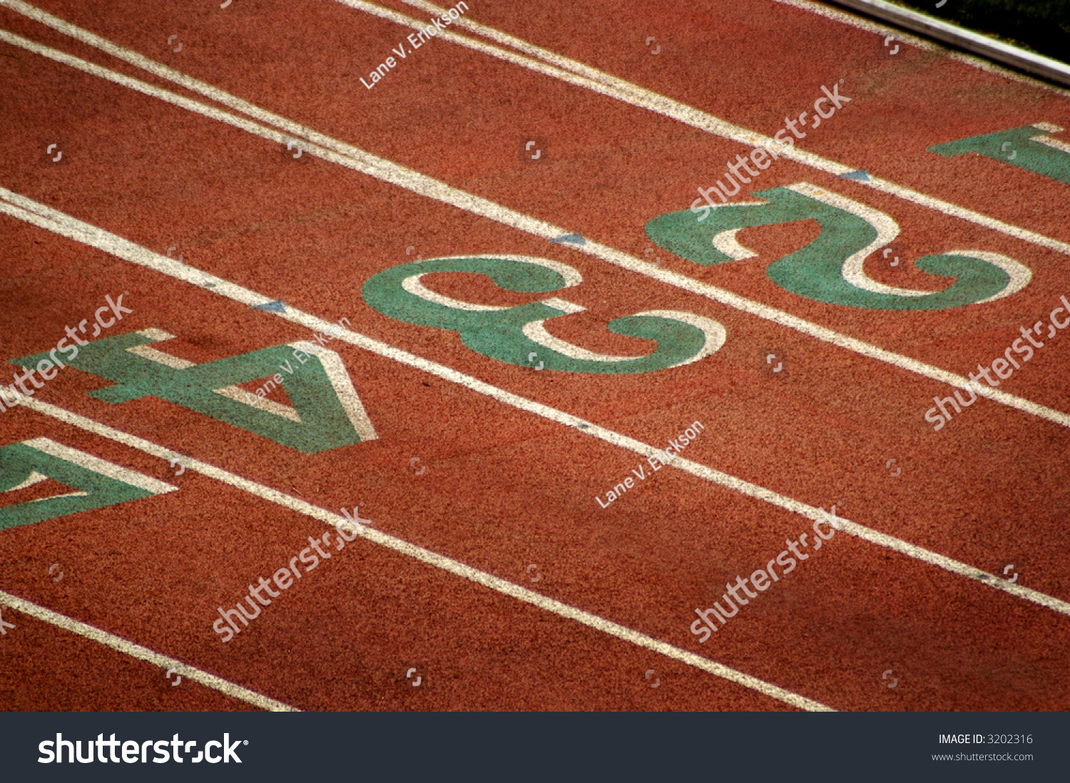 Track And Field Lanes And Numbers Stock Photo 3202316 : Shutterstock