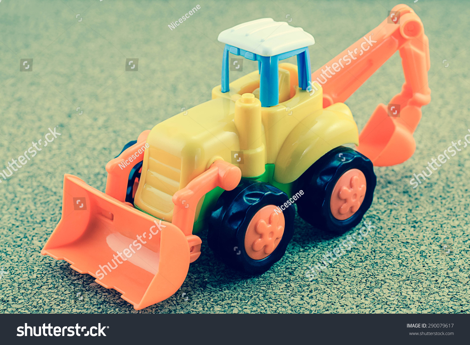 vintage toy backhoe