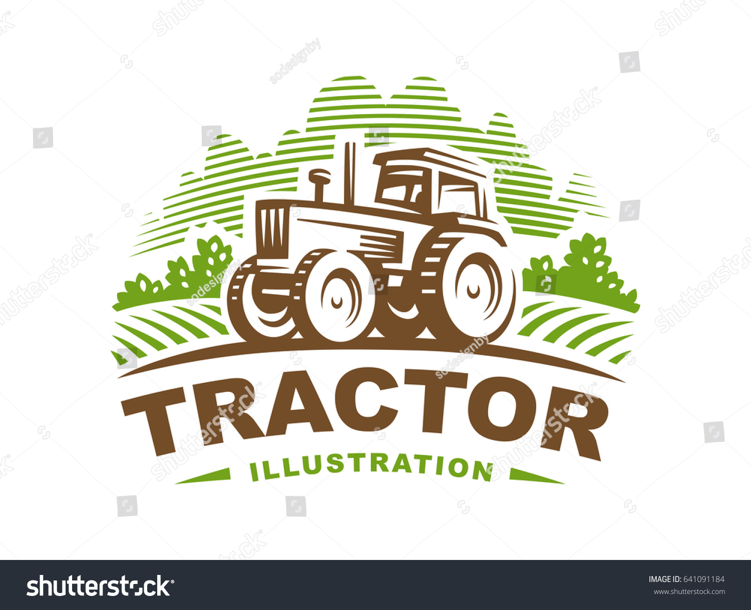 Tractor Logo Illustration On White Background Stock Illustration ...