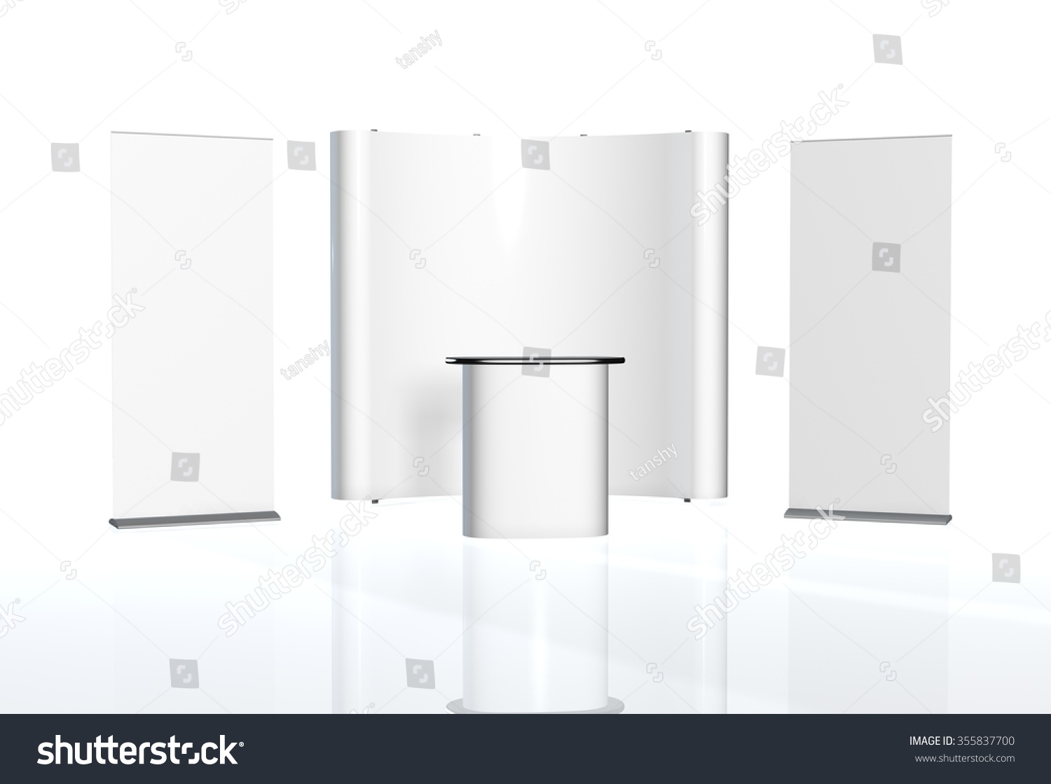 Trade Exhibition Stand Exhibition Round 3d Stock Illustration 355837700 ...