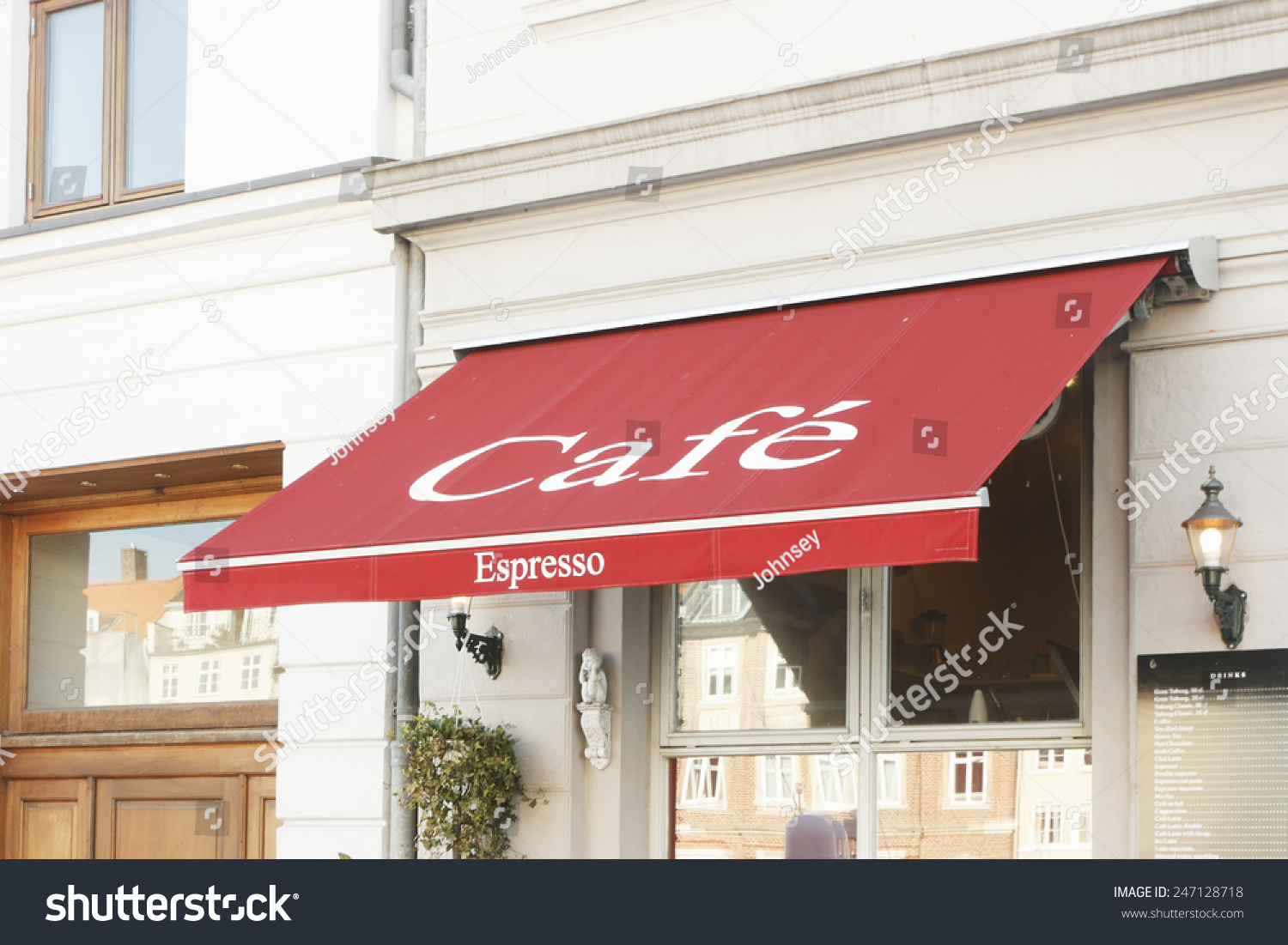 Traditional Cafe With Red Awning EZ Canvas