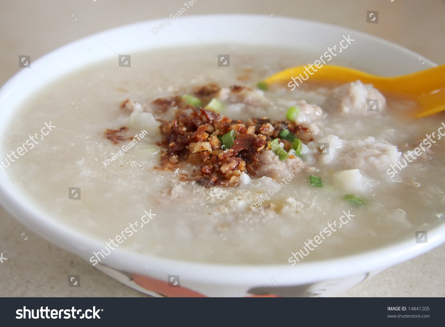 Traditional Chinese Porridge Rice Gruel In Bowl Stock Photo 14841205 ...