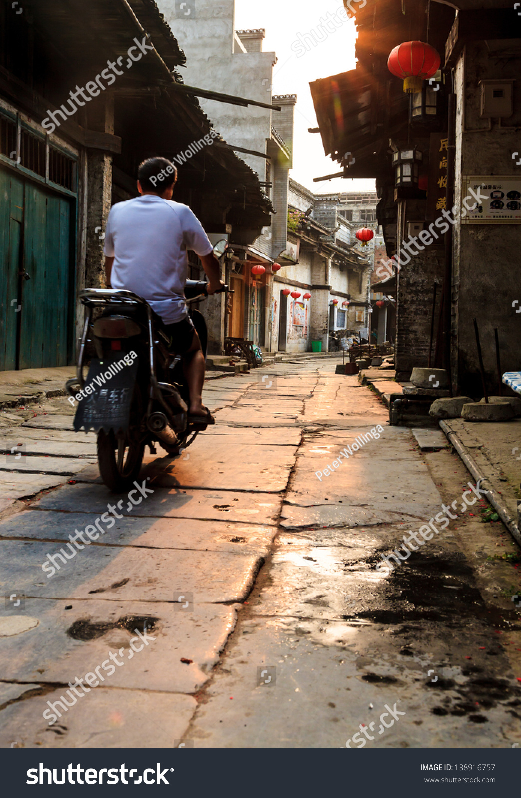 Traditional Chinese Village Street View In The South Of China Stock ...