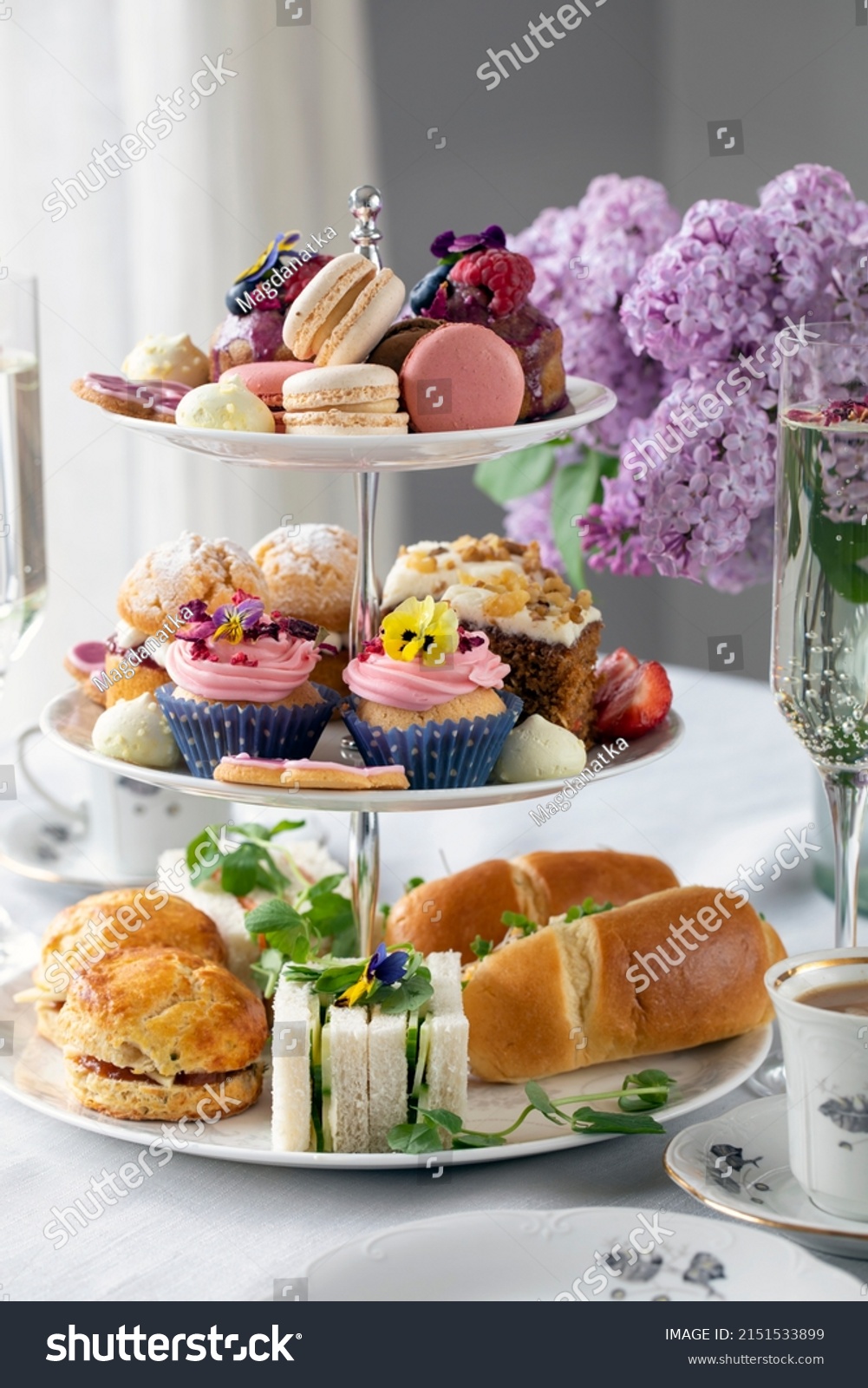 Traditional English Afternoon Tea Selection Cakes Stock Photo ...