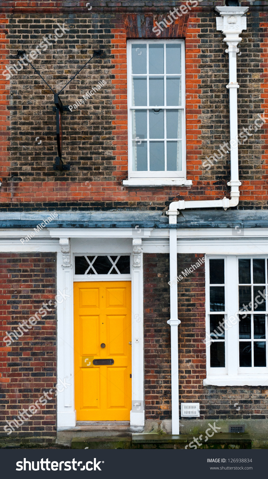 Traditional English House Yellow Door Entrance Stock Photo Edit