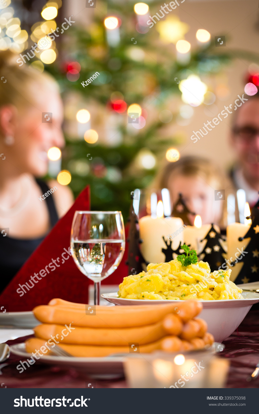 Traditional German Christmas Eve Dinner Wiener Stock Photo Edit Now 