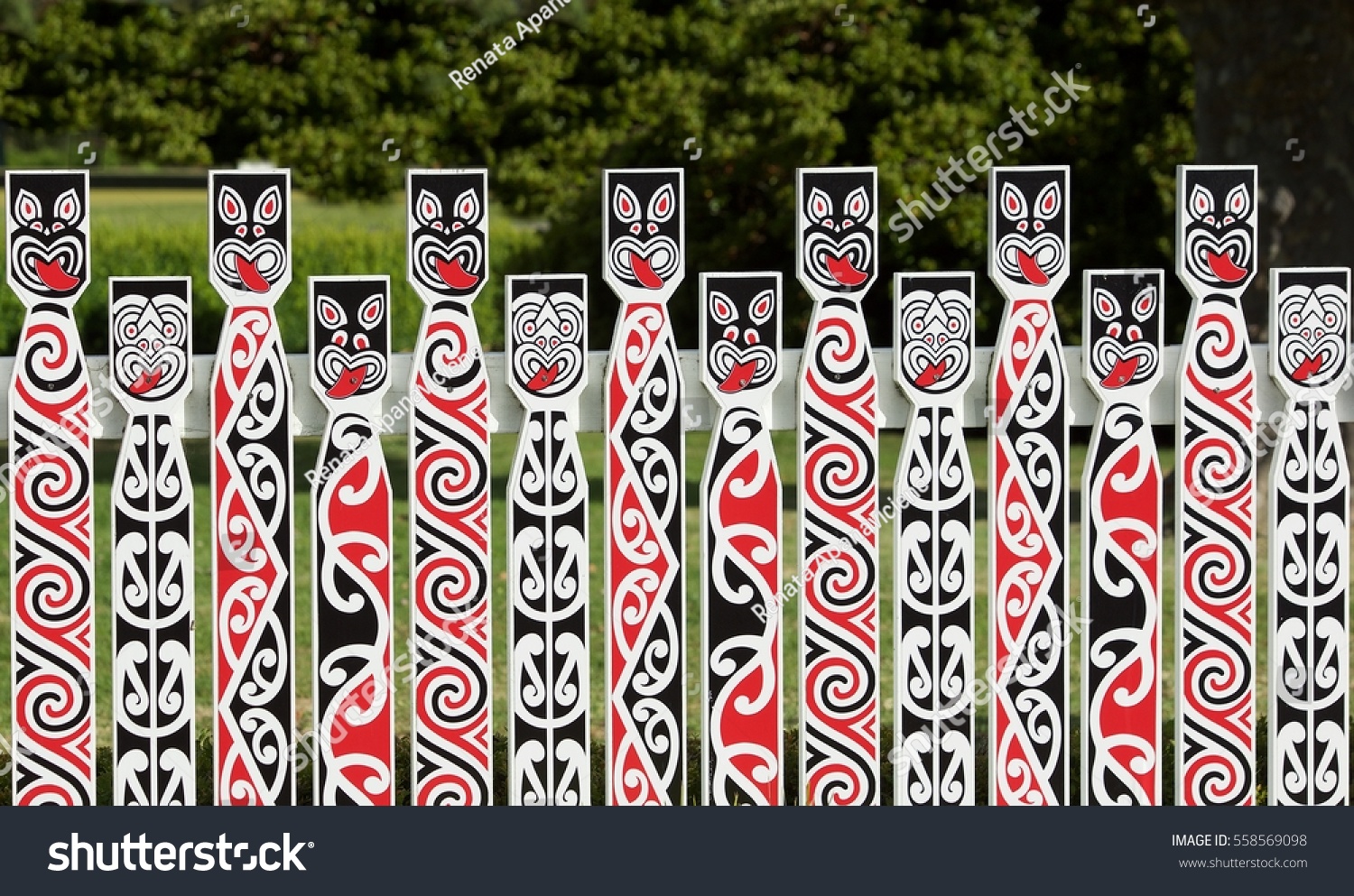 Traditional Maori Carving Whakarewarewa Marae Meeting Buildings Landmarks Stock Image