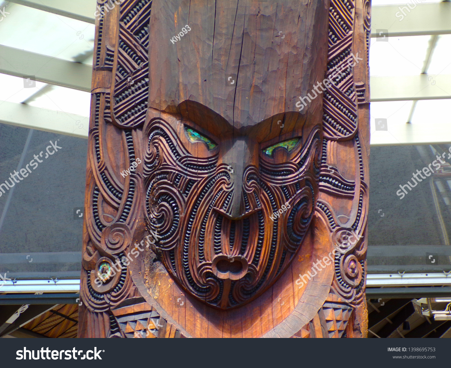 Traditional Maori Statue New Zealand The Arts Stock Image