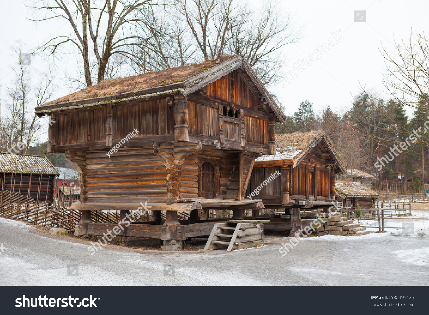 Traditional Norwegian Houses Stock Photo 530495425 : Shutterstock