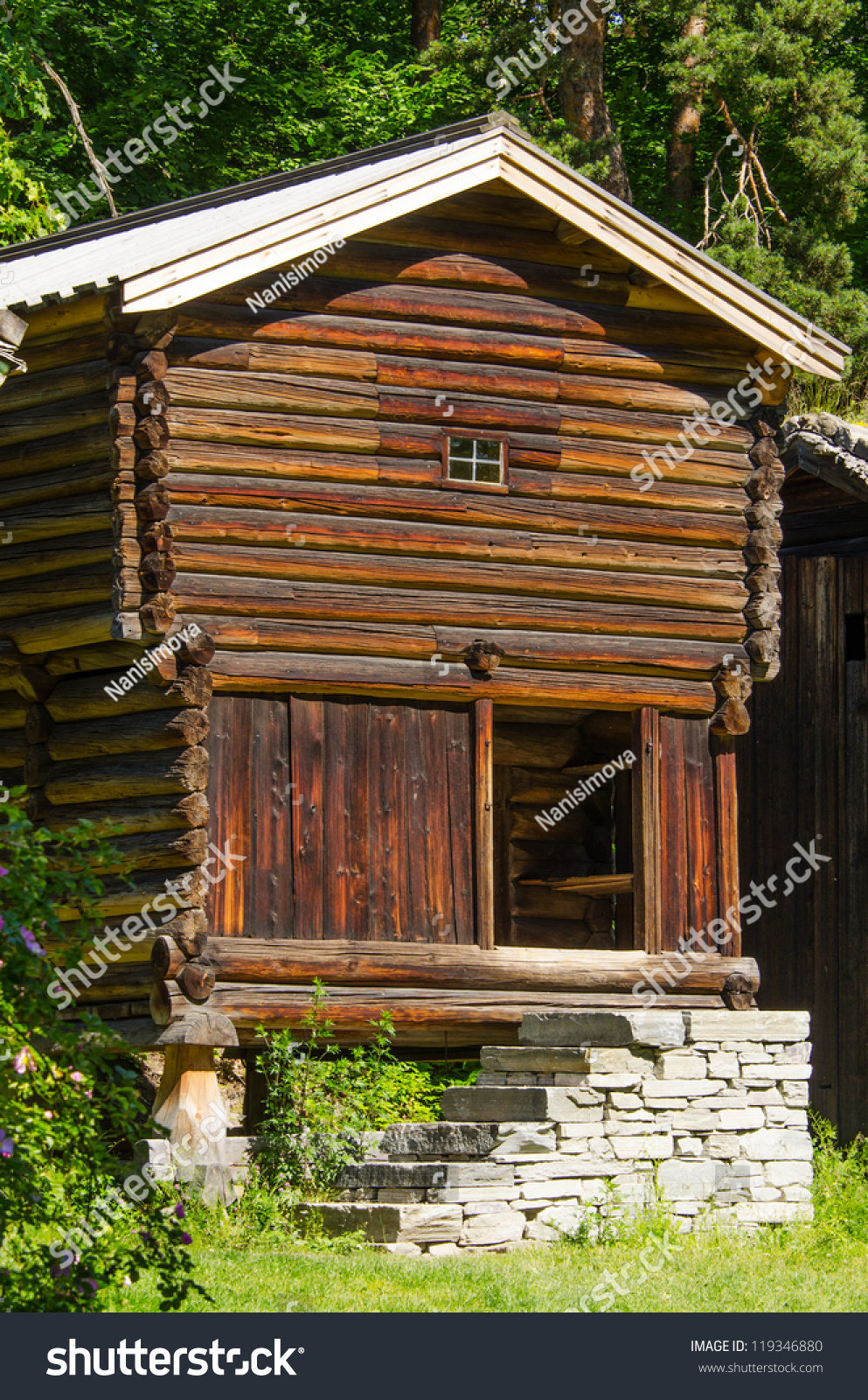 Traditional Norwegian Old Log House Stock Photo Edit Now