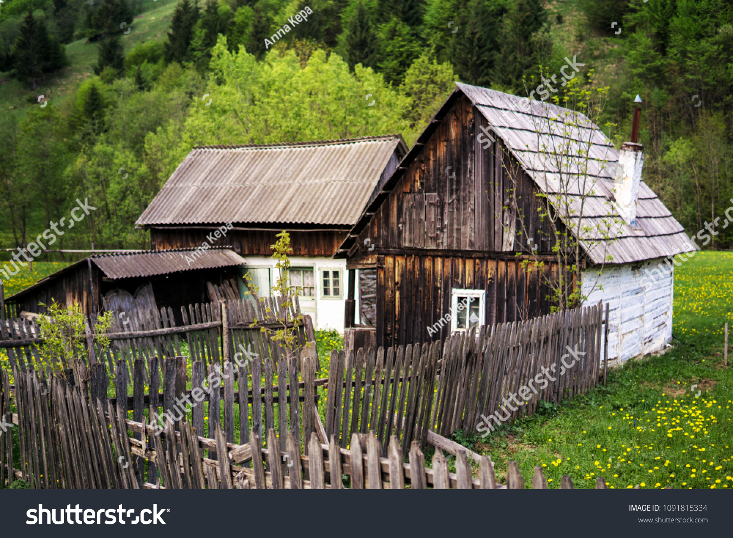 Rustic 10x15 FT Backdrop Photographers,Nature Wooden Houses in A Carpathian Mountains Ukraine Early Misty Morning Picture Background for Child Baby Shower Photo Vinyl Studio Prop Photobooth Photoshoot