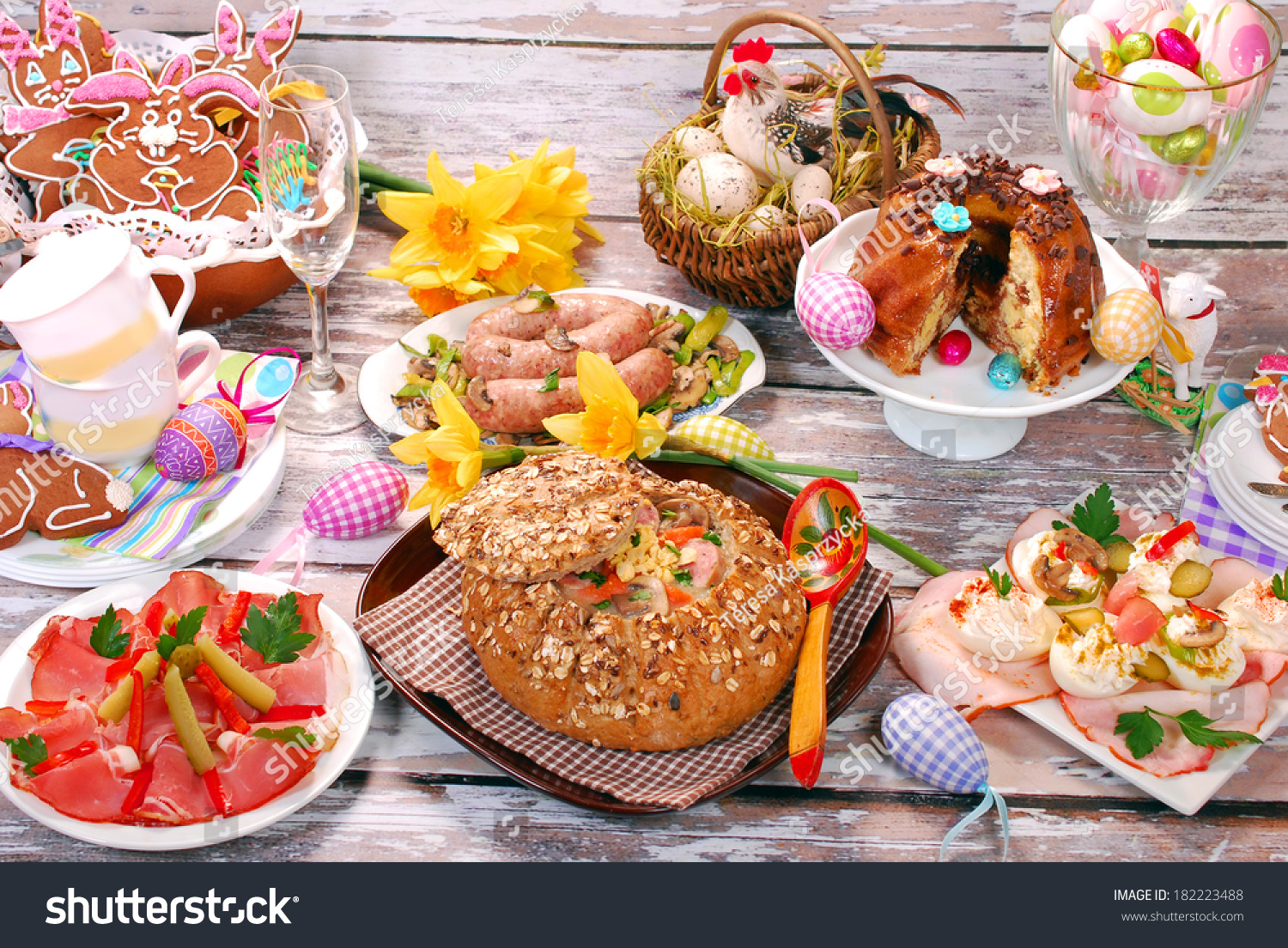 Traditional Polish Dishes Easter Dinner White Stock Photo Edit Now 182223488